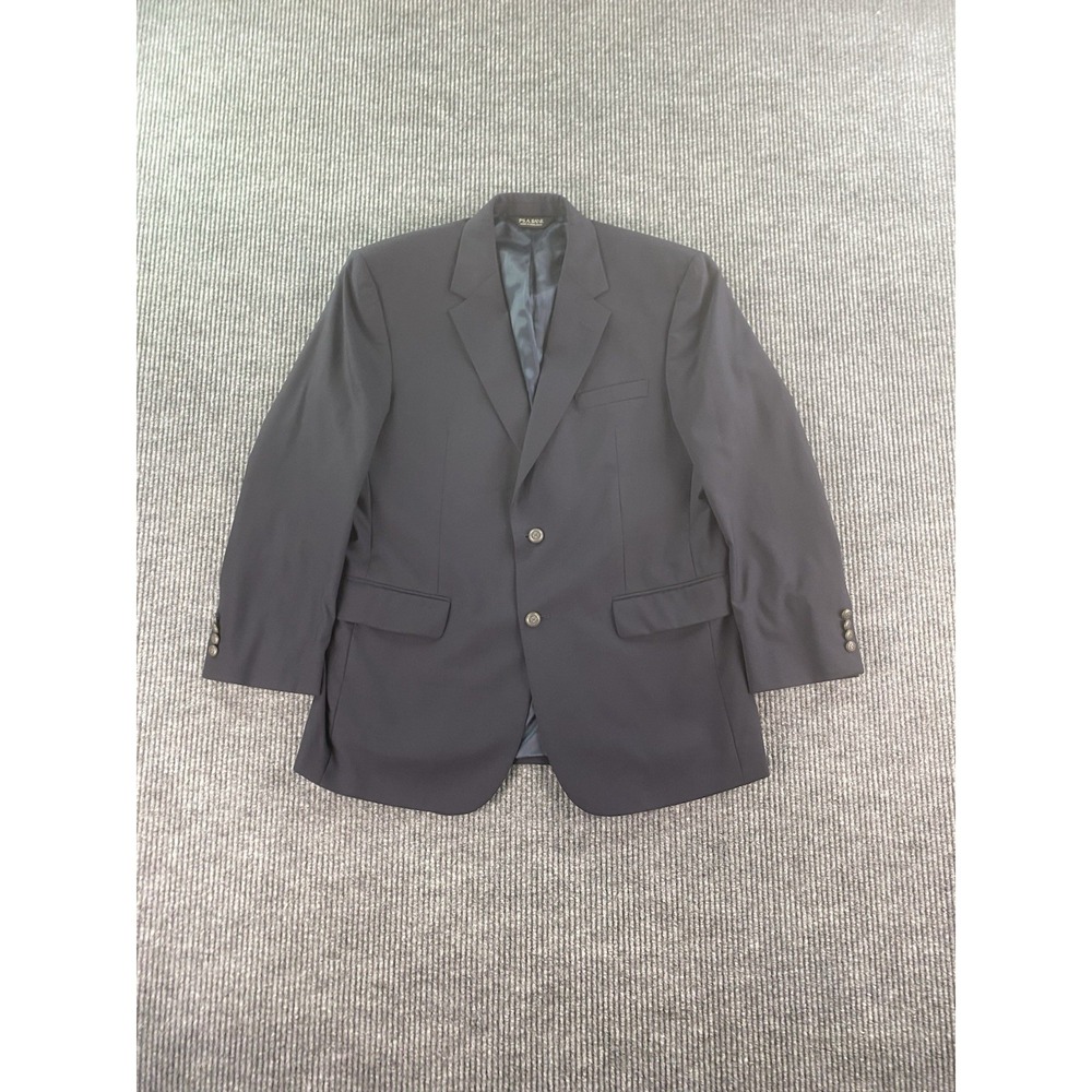 Vintage Jos. A Bank Suit Jacket 43 R Navy Wool Silver Button Crest University